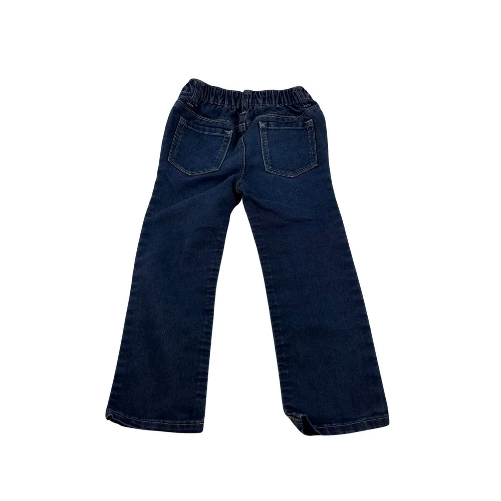 Old Navy Boys Dark Wash Straight Leg Jeans Elastic Waist Size 4T Blue Denim